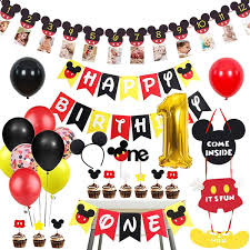 1 pcsthemed tablecloth, 20 pcs plate and 20 pcs paper towel for your mickey party; Buy Danirora Mickey Mouse Party Supplies 1st Birthday Mickey Mouse Party Decorations Mickey Mouse Themed Party Supplies Mickey Party Banner Door Hanger Set Online In Indonesia B0915sggnt