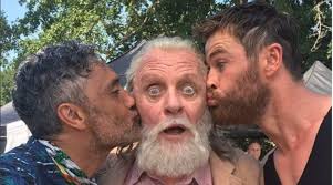 About the film he said, it's a superhero movie, but with a bit of shakespeare thrown in. Thor Ragnarok Actor Chris Hemsworth Kisses Onscreen Father Anthony Hopkins Entertainment News The Indian Express