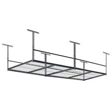 Hyloft 33 In W X 34 In D Adjustable Garage Ceiling Mount Storage Racks White In 2020 Ceiling Storage Ceiling Storage Rack Overhead Garage Storage