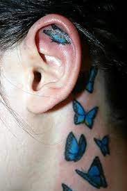 Tattoo Templek Tattoo Gallery By Lester Stark Ear Tattoo Butterfly Tattoo Designs Butterfly Neck Tattoo