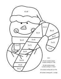 Holiday Christmas Snowman Multiplication Color By Number Christmas Math Activities Christmas Math Multiplication
