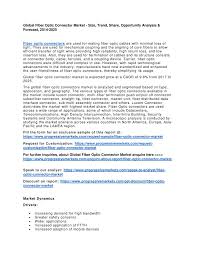 Fiber Optic Connector Market Study Share Size Type Chart