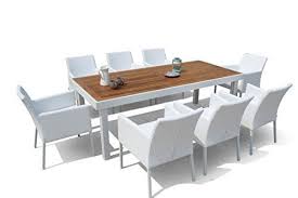 Maze Rattan 8 Sitzer Lounge Savage Teakholz Und Aluminium Esstisch Set Mit Leder Stuhle Weiss Gartenmobel Garten Aff Link Esstisch Glas Tischplatte Tisch