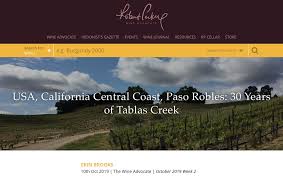 Tablas Creek Vineyard Robert Parker Wine Advocate October