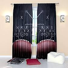 Football Curtains For Boys Sports Theme Curtain Window Panels Drapes For Men Living Room Bedroom W84 Football Theme Bedroom Football Bedroom Football Curtains