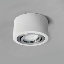 flacher decken aufbauspot matt weiss schwenkbar rund mit led modul 5w warmweiss 230v aufbauspots led lampen decke