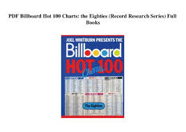 Pdf Billboard Hot 100 Charts The Eighties Record Research