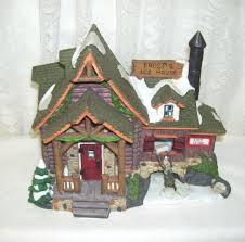 Vintage Village Figurine Log Cabin ...