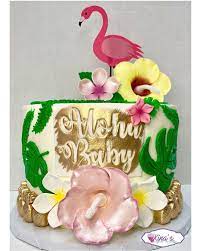 Kina S Unique Sweets On Instagram I Love This Tropical Theme Baby Shower Cake My Favorite Part Of This C Shower Cakes Baby Shower Cakes Baby Shower Themes