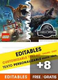 This free printable pack includes a banner, invitations, cupcake toppers and more. 8 Free Jurassic World Birthday Invitations For Edit Customize Print Or Send Via Whatsapp Fiestas Con Ideas