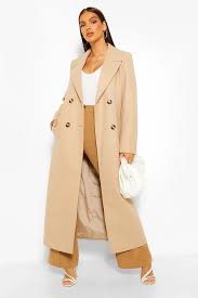 Size 50, m length 90.5 cm shoulders 50 pit to pit 60 cm. Brushed Wool Look Double Breasted Coat Boohoo