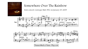 Free sheet music for amateur musicians and learners! Keith Jarrett Somewhere Over The Rainbow From Carnegie Hall 2009 Transcription Youtube