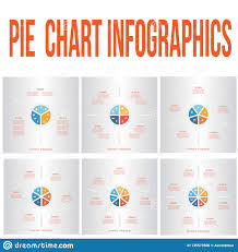 Pie Chart For Infographic Set Templates With Text Areas On