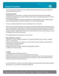Improve your chances of getting noticed with a powerful cover letter. Wanted Research Associate At Federal Reserve Bank Of Kansas City Econ Ug Blog