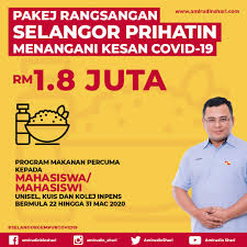Bantuan 'pakej kita selangor' membabitkan dana rm 73.877 juta disalurkan kepada rakyat selangor selain bantuan rm2 juta untuk mangsa pada pengumuman khas itu, amirudin turut mengumumkan pakej kita selangor yang akan memberi implikasi kewangan berjumlah rm 73.877. 9 Inisiatif Selangor Prihatin Berjumlah Rm127 78 Juta Yang Bakal Manfaatkan Rakyat