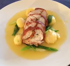 Cod Loin Wrapped In Parma Ham Stuffed With Tomatoes Thyme In Beurre Blanc Sauce Food Fish And Seafood Parma Ham
