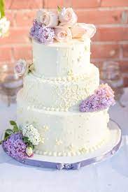 Classic White Wedding Cake With Fresh Lilac Wedding Cake Topper Acrylic Wedding Cake Topper Decorations Wedding Cake Fresh Flowers