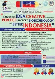 Apr 26, 2016 · bioteknologi mikrobia. Lomba Karya Tulis Ilmiah Lkti Nasional Aorta 2017 Di Uns Info Lomba 2021 Terbaru