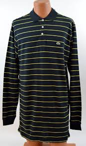 Black And Yellow Striped Long Sleeve Shirt Lacoste Mens 7 Xl Black Yellow Striped Long Sleeve Polo Nwt Casual Shirts For Men Long Sleeve Tshirt Men Long Sleeve Polo