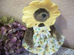 Sunflower Teddy Bear Vintage Ty Stuffed Animal Collectible Brown Plush 8 Jointed Bear You Are My Sunshine Keepsake Gift Ty Stuffed Animals Bear Stuffed Animal Keepsake Bear