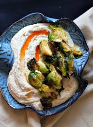 Homemade Hummus With Roasted Brussels Sprouts Recipe Recipe Roasted Brussel Sprouts Brussel Sprout Recipes Roasted Brussels Sprouts Recipe