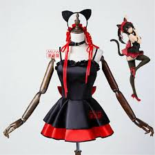 Was gefällt ihnen am besten. Kleidung Accessoires Anime Date A Live Tokisaki Kurumi Pink Cat Cosplay Costume Women Uniform Dress Spezielle Anlasse