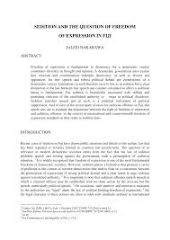 The sedition act is a singaporean statute law which prohibits seditious acts and speech; Pdf Sedition And The Question Of Freedom Of Expression In Fiji
