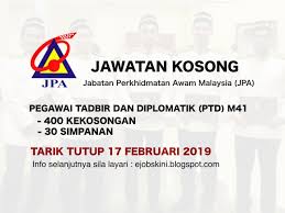 Jawatan kosong pegawai tadbir perbadanan tabung pendidikan tinggi na.sional (ptptn). Jawatan Kosong Pegawai Tadbir Dan Diplomatik Ptd M41 17 Februari 2019