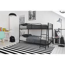 Mainstays Small Space Junior Twin Over Twin Bunk Bed Black Metal Walmart Com Walmart Com