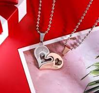 Interlocking Couple's Heart Necklace with Custom Engraving