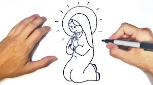 Virgen Maria Para Colorear