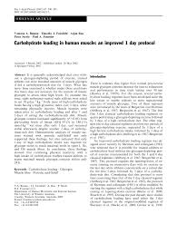 Pdf Carbohydrate Loading In Human Muscle An Improved 1 Day
