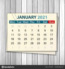 Kalender Januari 2021 Dengan Latar Belakang Kayu Ilustrasi Vektor Vektor  Stok oleh ©julydfg 407205088