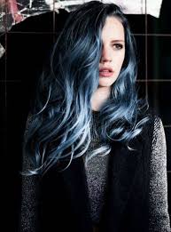 Metallic And Grays Are Very Popular Currently This Is A Perfect Blend Of A Metallic Color With A Strong Blue Re Black Hair Dye Cool Hairstyles Hair Color Blue