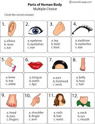 Employ this pdf parts of the human body chart for kindergarten and 1st grade kids, to impart effective learning of body vocabulary. Body Parts Multiple Choice Worksheet