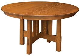 Mission style dining or kitchen tables are solid wood, simple, stylish, strong and built to last for generations. Les Halles Round Mission Dining Table Countryside Amish Furniture Pedestal Dining Table Dining Table Round Wood Dining Table
