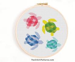 14 turtle cross stitch patterns. Turtle Cross Stitch Pattern Colorful Turtle Pattern Sea Etsy Cross Stitch Patterns Floral Cross Stitch Pattern Cross Stitch