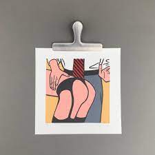 Erotic Art Print A Spanking Good Time Linocut Print - Etsy