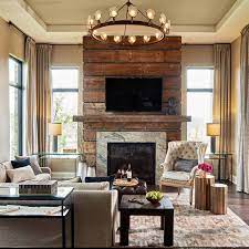The rich color complements the shades of brown. Restoration Hardware Styled Model Home With Gorgeous Interiors In Michigan