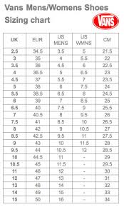 Vans Womens Shoe Size Chart