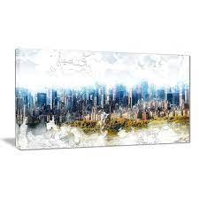 Check spelling or type a new query. Designart Abstract Blue Cityscape Large Canvas Art Print Pt3312 32 1 Staples Ca