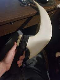 I made a thrumbo horn axe out of cardboard construction paper and an old  pair of jeans. : r/RimWorld