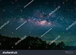 Landscape With Milky Way Galaxy Night Sky With Stars Over Mountain Long Exposure Photograph Ad Ad Night Sky Gal Milky Way Galaxy Night Skies Milky Way