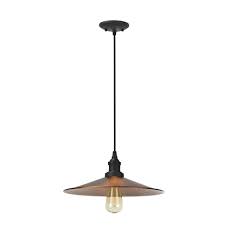 Aspen Creative Corporation 1 Light Oil Rubbed Bronze Mini Pendant With Metal Shade 61003 The Home Depot
