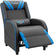 A firm, premium leather gaming chair from noblechairs that's suited to the taller gamer. Gaming Recliner Chair Pu Leather Single Recliner Sofa Adjustable Modern Living Room Recliners Home Theater Recliner Seat Blue Edge Cyber Com