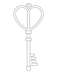 It seems the older i get, the more keys i carry around. Printable Heart Shaped Key Coloring Page