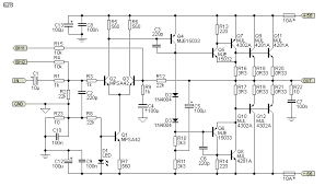 Transistor circuit diagram with protector. 300 500w Subwoofer Power Amplifier