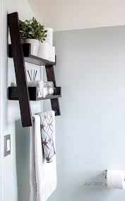 Diy diy personalized wall shelf pretty handy lady friend chunky floating shelf diy mammy in music city remodelaholic pottery barn media center building plans. Diy Floating Ladder Shelf With Plans Anika S Diy Life