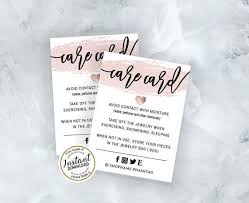 Rosegold Care Card Template Editable Care Instructions Etsy In 2021 Business Printables Card Template Cards