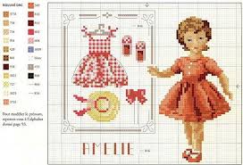 Girl With Clothes Free Sewing Pattern Graph Point De Croix Points De Broderie Broderie Point De Croix
